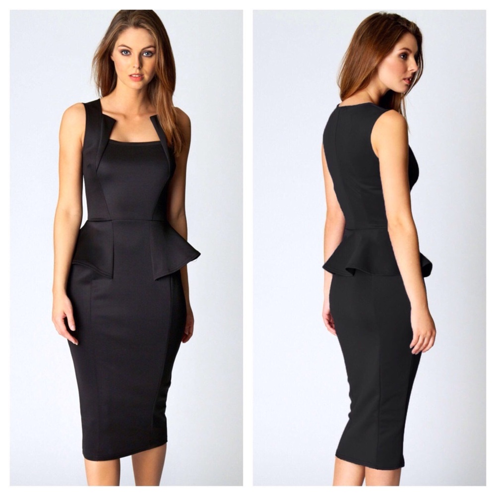 Black Abbi Peplum Dress